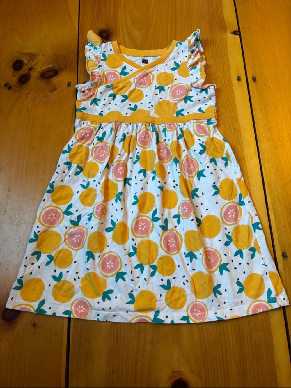 TEA COLLECTION 7 Citrus Wrap Top Ruffle Dress (Twins?)